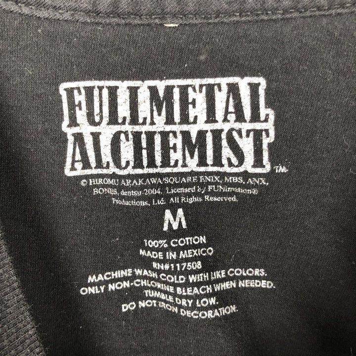 FULLMETAL ALCHEMIST Anime Character Print T-Shirt Men's M Size cotton black type Vintage Second Hand