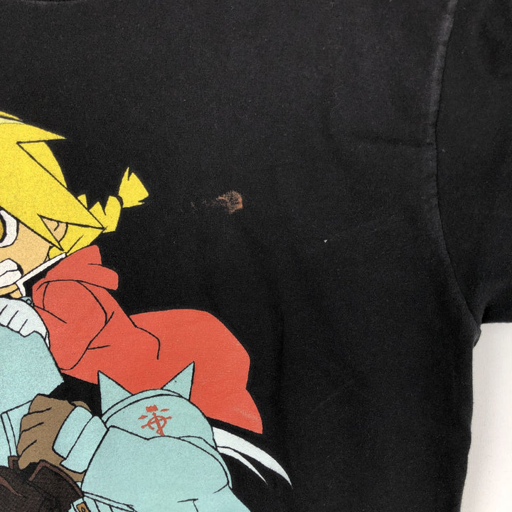 FULLMETAL ALCHEMIST Anime Character Print T-Shirt Men's M Size cotton black type Vintage Second Hand