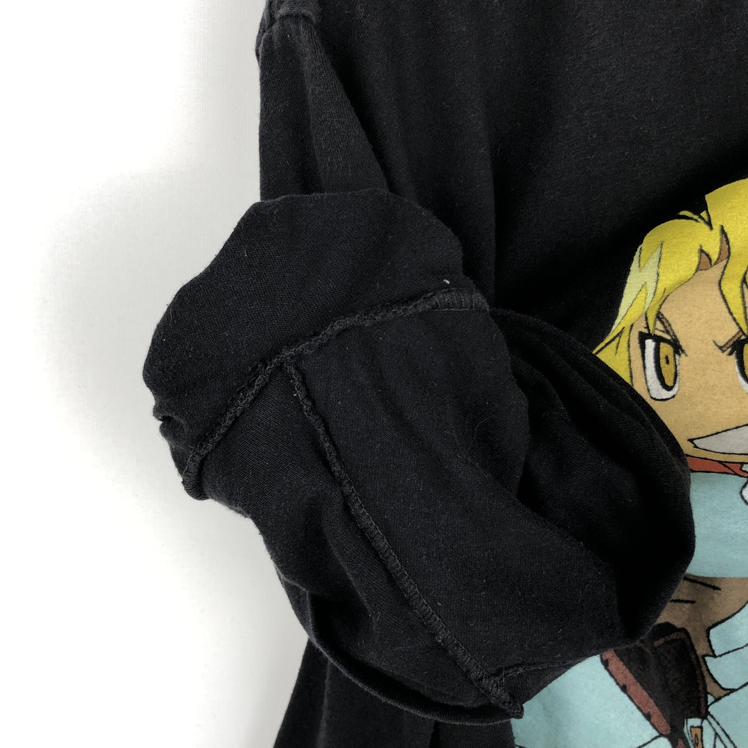 FULLMETAL ALCHEMIST Anime Character Print T-Shirt Men's M Size cotton black type Vintage Second Hand