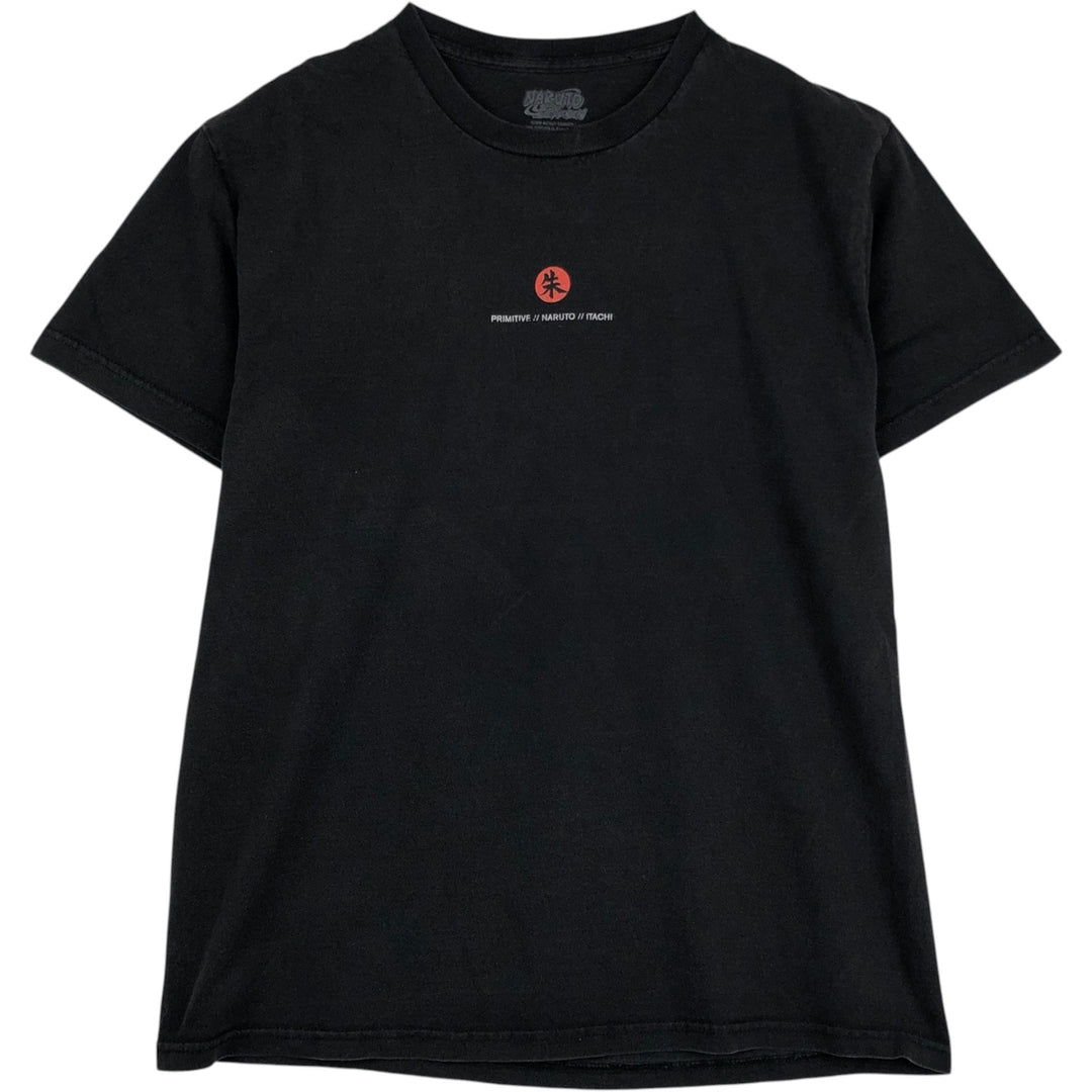 NARUTO SHIPPUDEN Naruto Shippuden Uchiha Itachi Anime Character Print T-Shirt Men's L size cotton black type Vintage Second Hand