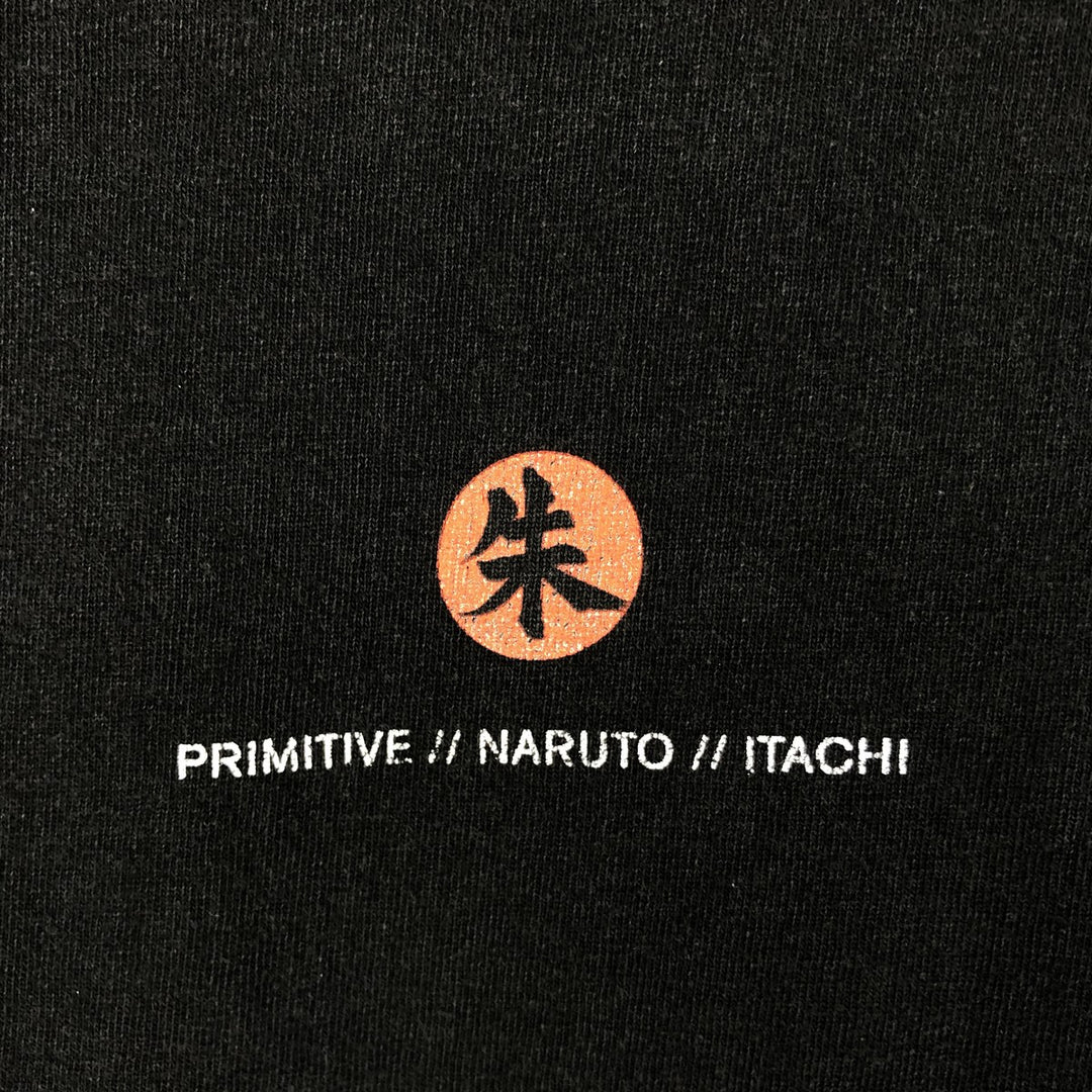 NARUTO SHIPPUDEN Naruto Shippuden Uchiha Itachi Anime Character Print T-Shirt Men's L size cotton black type Vintage Second Hand