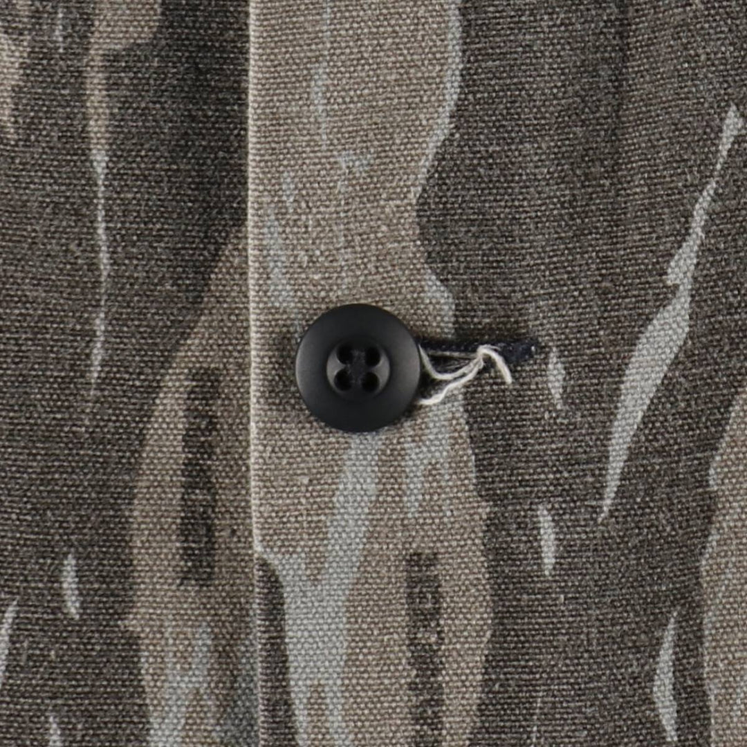80'S Ranger Camouflage Pattern Tiger Stripe Camo Hunting Shirt Jacket, Made in USA, Men's XL (approx.), Vintage unclear gray type Vintage Second Hand