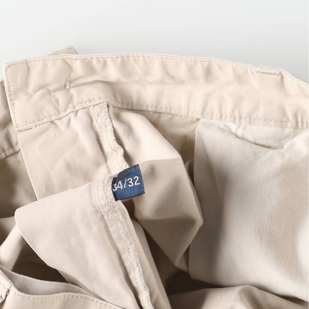 Ralph Lauren POLO by Ralph Lauren HAMMOND PANT, two-pleat chino pants, men's, W32 equivalent cotton Beige type Vintage Second Hand