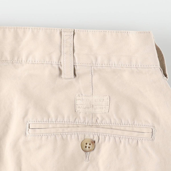 Ralph Lauren POLO by Ralph Lauren HAMMOND PANT, two-pleat chino pants, men's, W32 equivalent cotton Beige type Vintage Second Hand