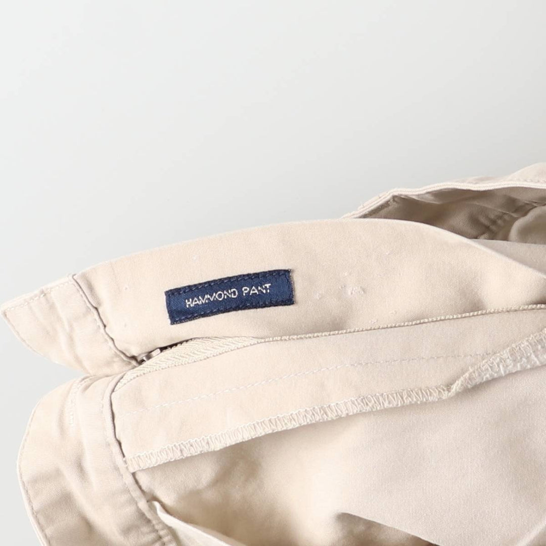 Ralph Lauren POLO by Ralph Lauren HAMMOND PANT, two-pleat chino pants, men's, W32 equivalent cotton Beige type Vintage Second Hand
