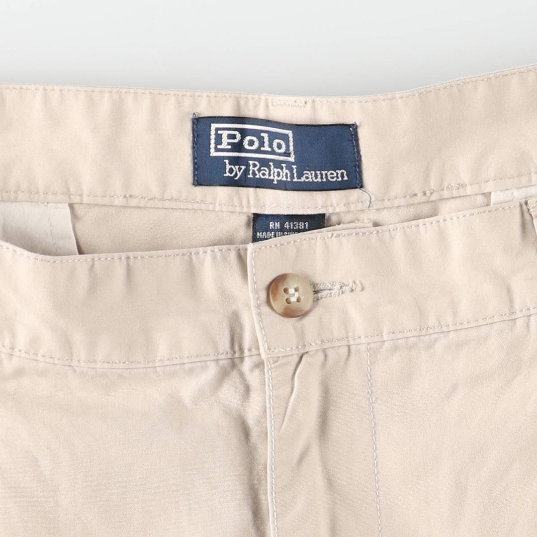 Ralph Lauren POLO by Ralph Lauren HAMMOND PANT, two-pleat chino pants, men's, W32 equivalent cotton Beige type Vintage Second Hand