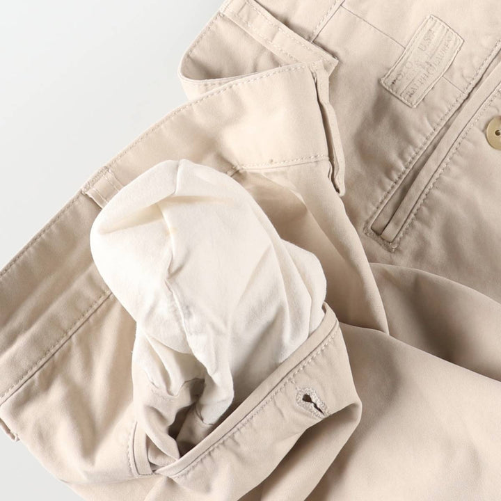 Ralph Lauren POLO by Ralph Lauren HAMMOND PANT, two-pleat chino pants, men's, W32 equivalent cotton Beige type Vintage Second Hand
