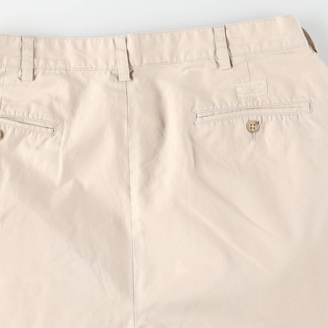 Ralph Lauren POLO by Ralph Lauren HAMMOND PANT, two-pleat chino pants, men's, W32 equivalent cotton Beige type Vintage Second Hand