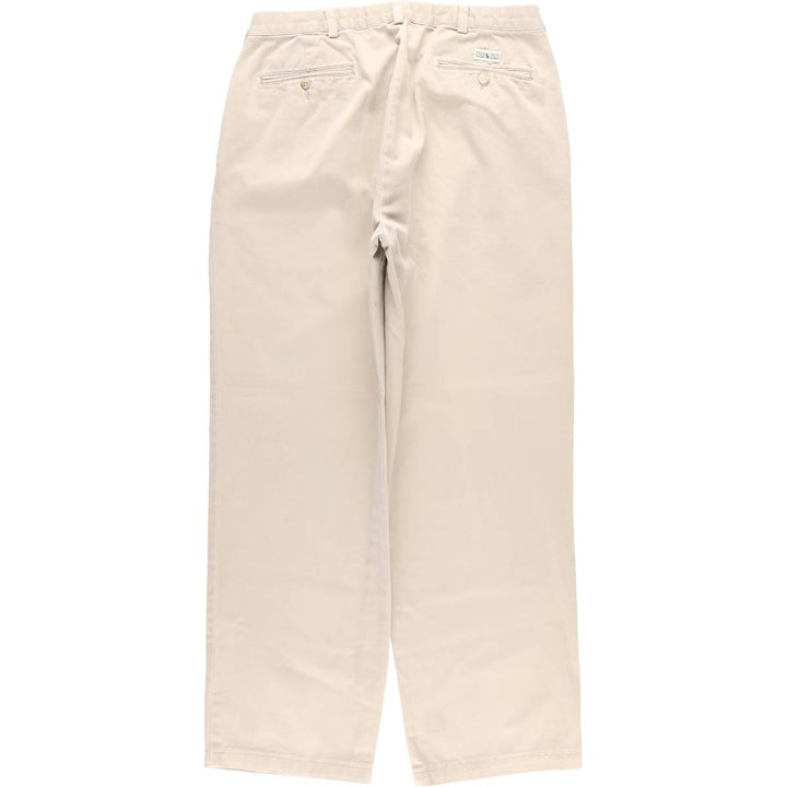 Ralph Lauren POLO by Ralph Lauren ANDREW PANT Two-pleat chino pants for men, equivalent to W34 cotton unbleached Vintage Second Hand