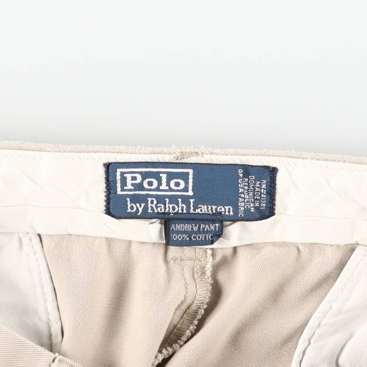 Ralph Lauren POLO by Ralph Lauren ANDREW PANT Two-pleat chino pants for men, equivalent to W34 cotton unbleached Vintage Second Hand