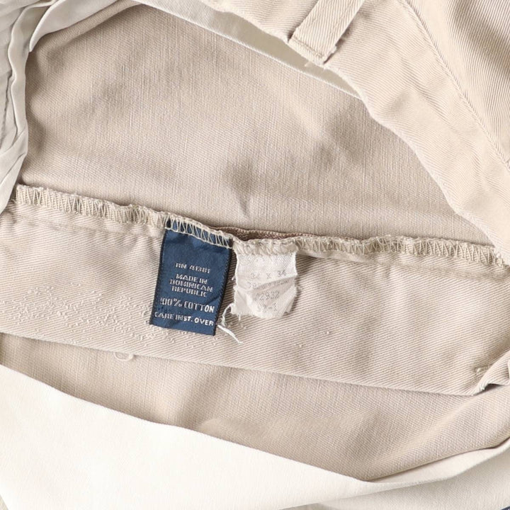 Ralph Lauren POLO by Ralph Lauren ANDREW PANT Two-pleat chino pants for men, equivalent to W34 cotton unbleached Vintage Second Hand