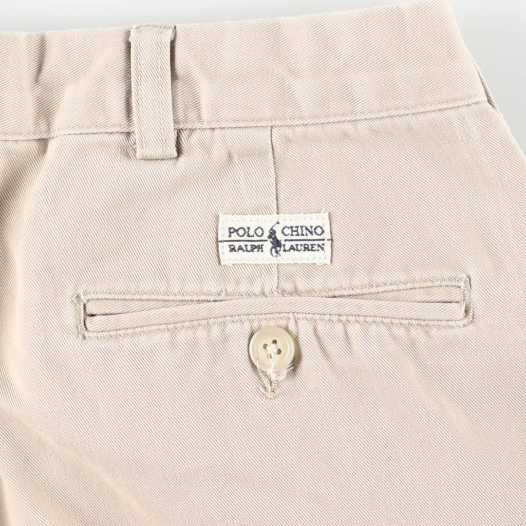 Ralph Lauren POLO by Ralph Lauren ANDREW PANT Two-pleat chino pants for men, equivalent to W34 cotton unbleached Vintage Second Hand