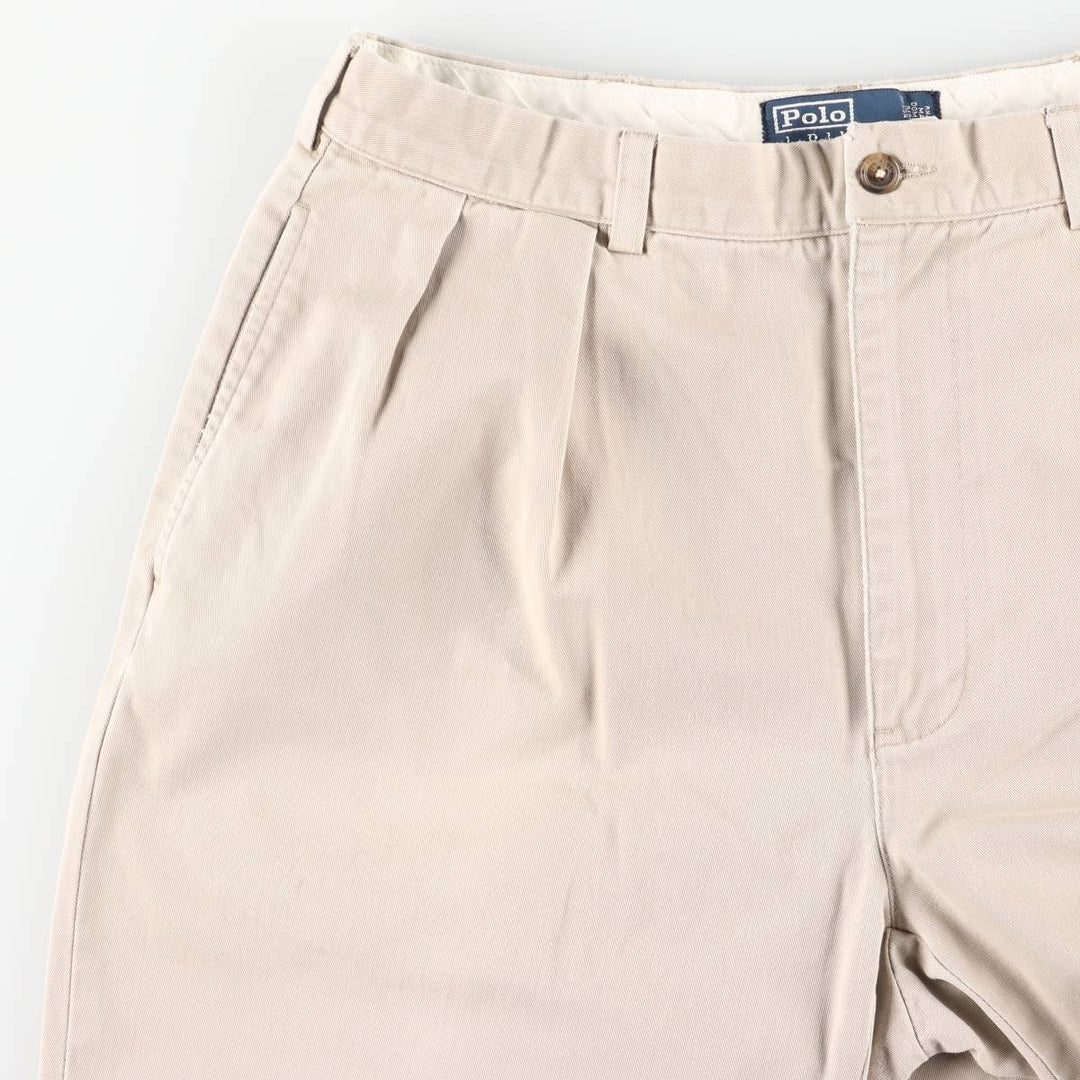 Ralph Lauren POLO by Ralph Lauren ANDREW PANT Two-pleat chino pants for men, equivalent to W34 cotton unbleached Vintage Second Hand