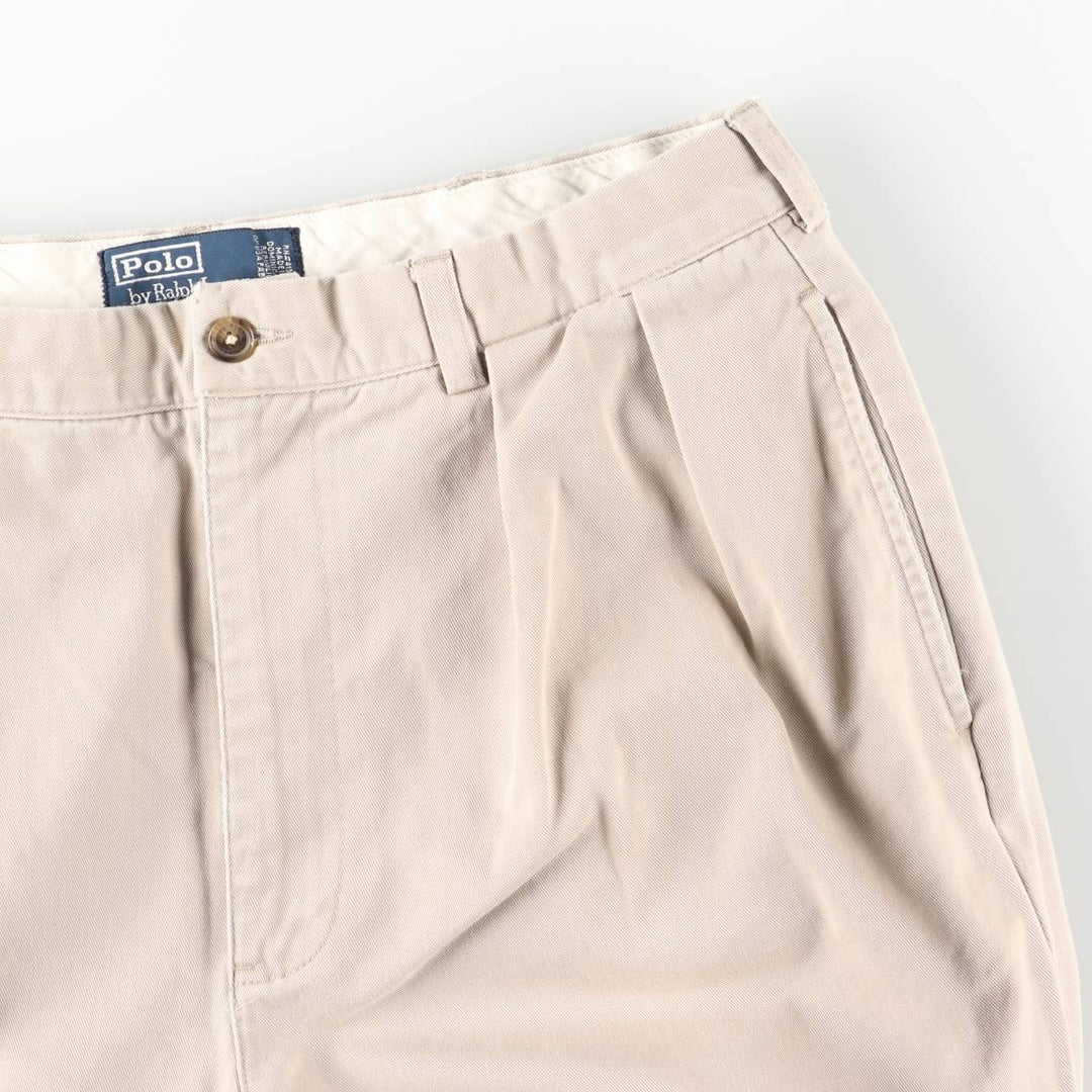 Ralph Lauren POLO by Ralph Lauren ANDREW PANT Two-pleat chino pants for men, equivalent to W34 cotton unbleached Vintage Second Hand
