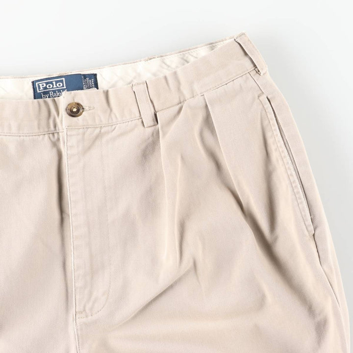 Ralph Lauren POLO by Ralph Lauren ANDREW PANT Two-pleat chino pants for men, equivalent to W34 cotton unbleached Vintage Second Hand