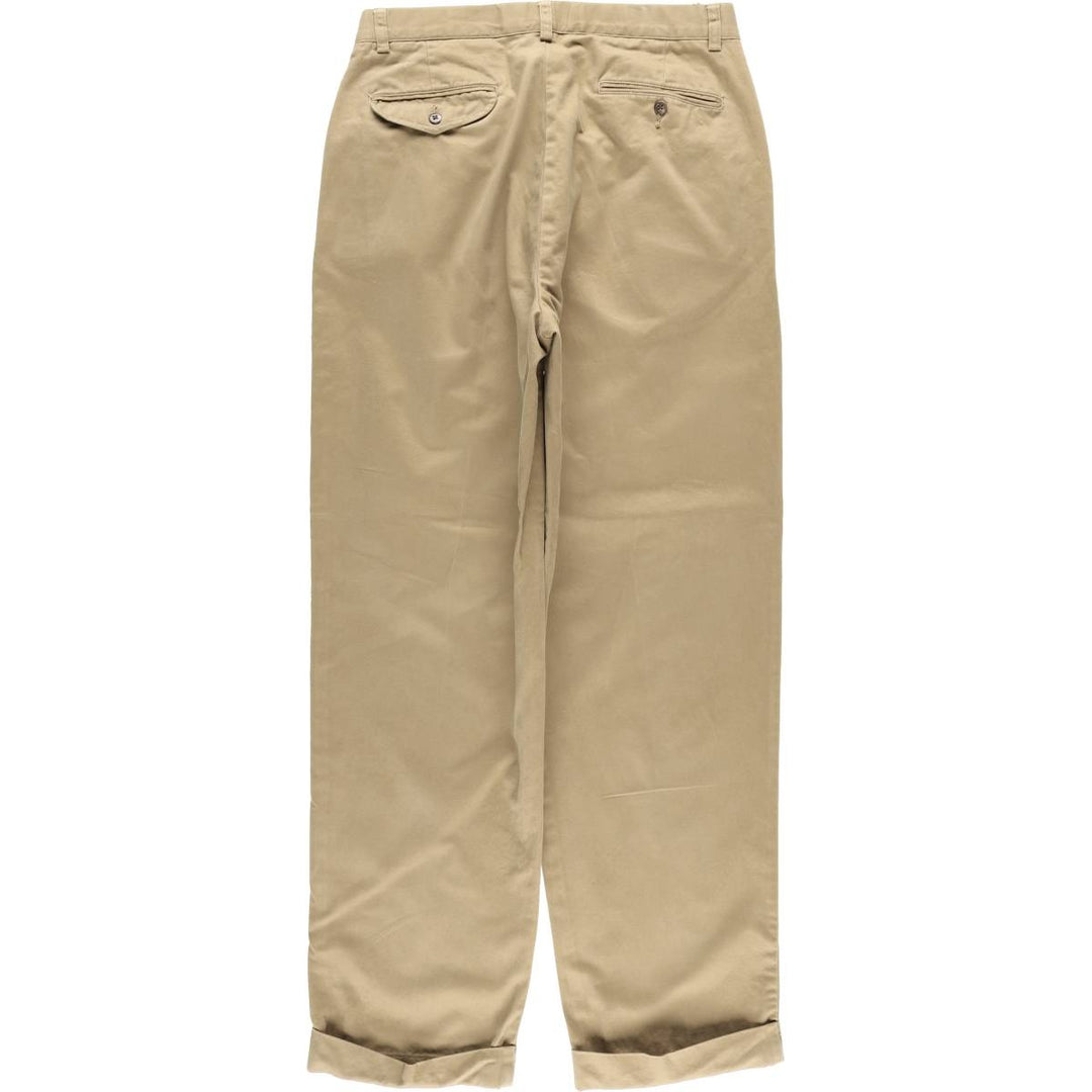 Ralph Lauren POLO by Ralph Lauren Two-pleat Chino Pants for Men, W33 equivalent cotton brown type Vintage Second Hand