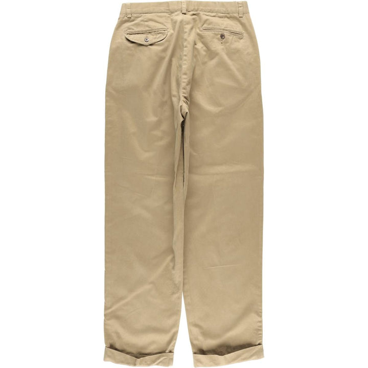 Ralph Lauren POLO by Ralph Lauren Two-pleat Chino Pants for Men, W33 equivalent cotton brown type Vintage Second Hand