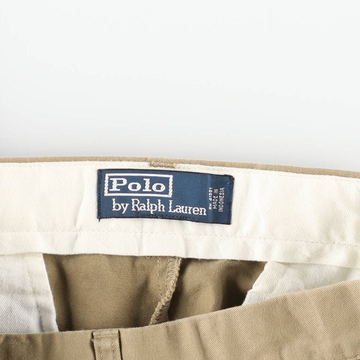 Ralph Lauren POLO by Ralph Lauren Two-pleat Chino Pants for Men, W33 equivalent cotton brown type Vintage Second Hand