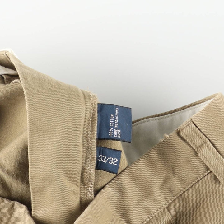 Ralph Lauren POLO by Ralph Lauren Two-pleat Chino Pants for Men, W33 equivalent cotton brown type Vintage Second Hand
