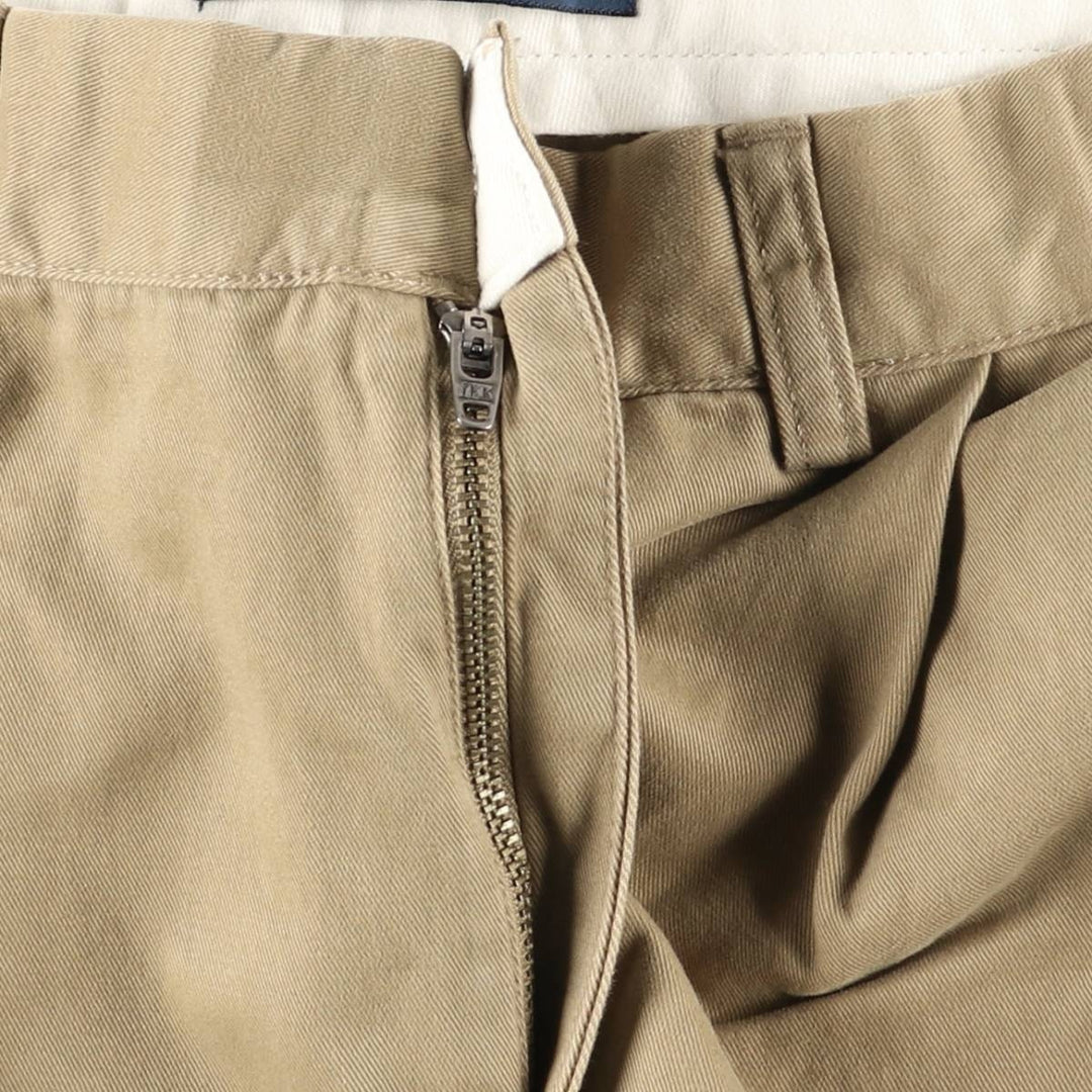 Ralph Lauren POLO by Ralph Lauren Two-pleat Chino Pants for Men, W33 equivalent cotton brown type Vintage Second Hand
