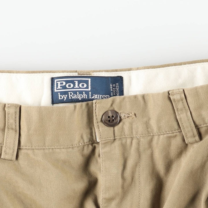 Ralph Lauren POLO by Ralph Lauren Two-pleat Chino Pants for Men, W33 equivalent cotton brown type Vintage Second Hand