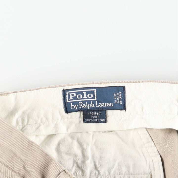 Ralph Lauren POLO by Ralph Lauren PROSPECT PANT Chino pants for men, equivalent to w35 cotton beige type brown Vintage Second Hand