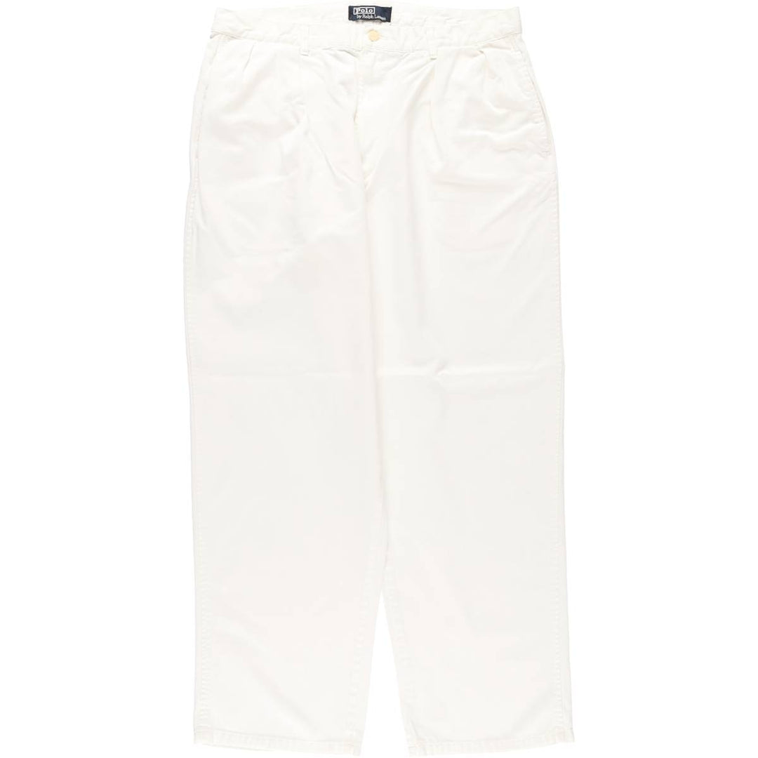 Ralph Lauren POLO by Ralph Lauren Two-pleat Chino Pants for Men, W35 cotton white type Vintage Second Hand