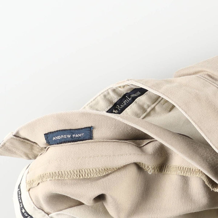 Ralph Lauren Polo Ralph Lauren Andrew Pant Two-pleat Chino Pants Men's W36 cotton Beige type Vintage Second Hand