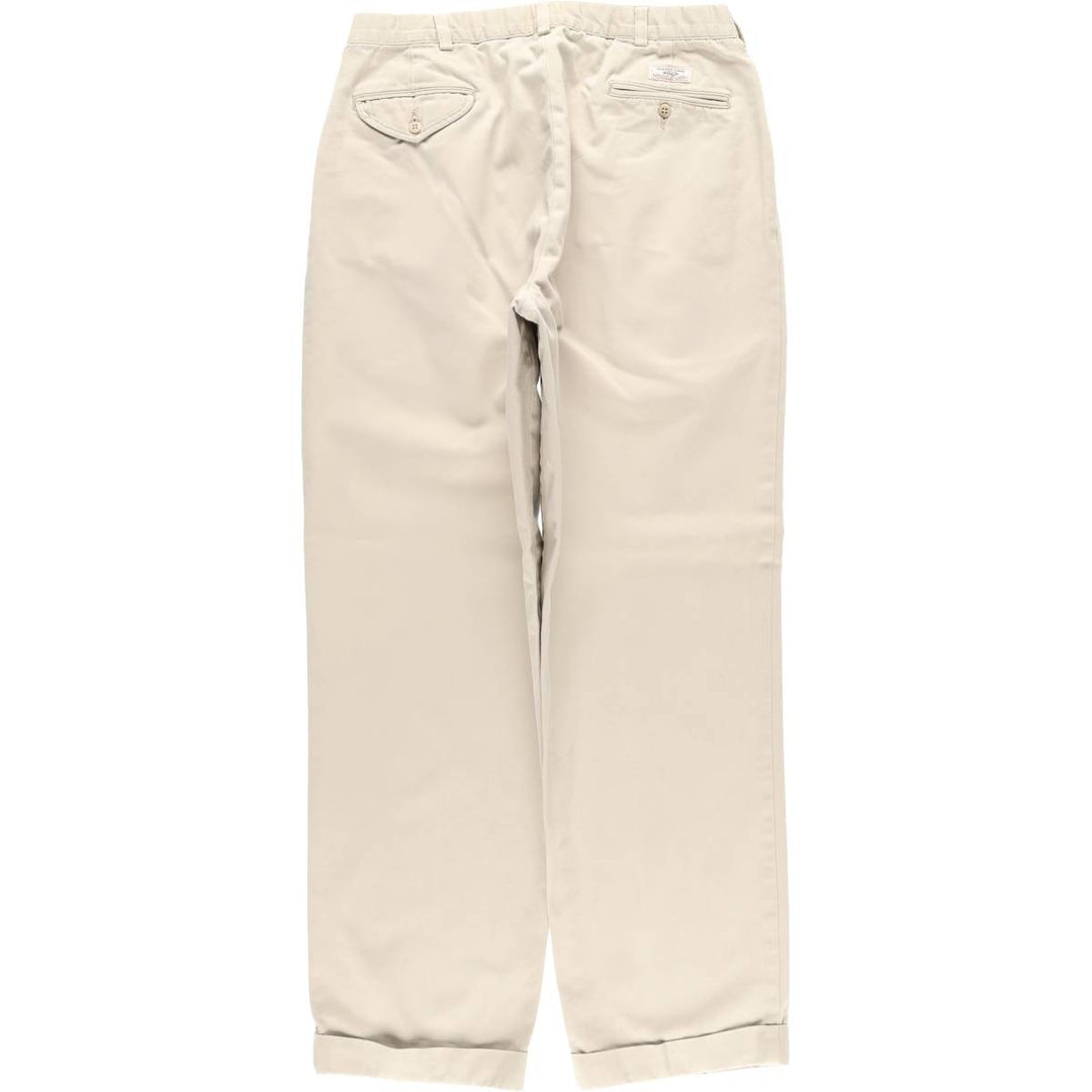 Ralph Lauren POLO by Ralph Lauren HAMMOND PANT, two-pleat chino pants, men's, w34 equivalent cotton Beige type Vintage Second Hand