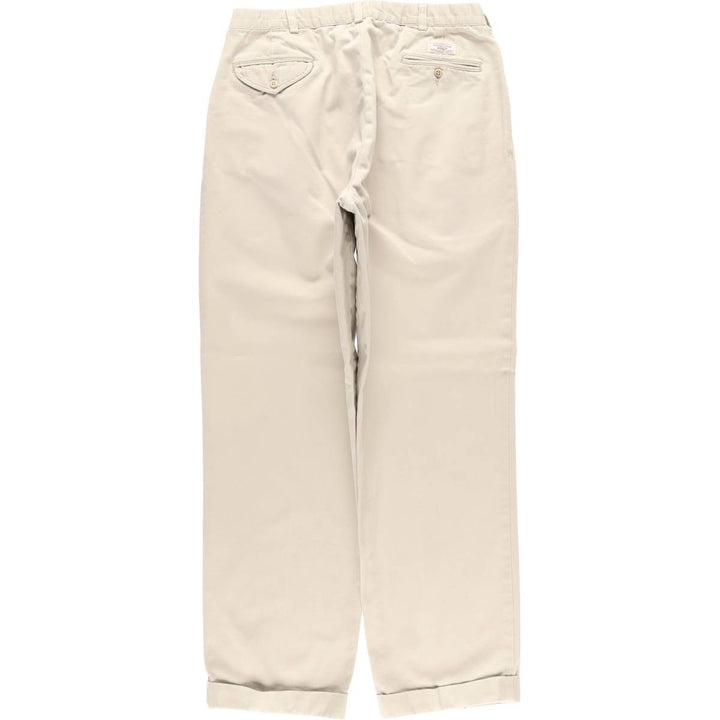 Ralph Lauren POLO by Ralph Lauren HAMMOND PANT, two-pleat chino pants, men's, w34 equivalent cotton Beige type Vintage Second Hand
