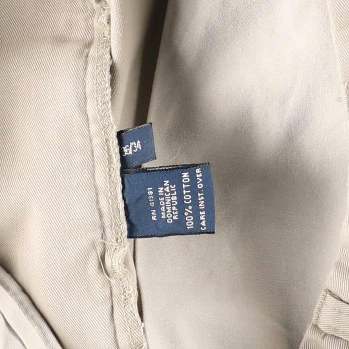 Ralph Lauren POLO by Ralph Lauren HAMMOND PANT, two-pleat chino pants, men's, w34 equivalent cotton Beige type Vintage Second Hand