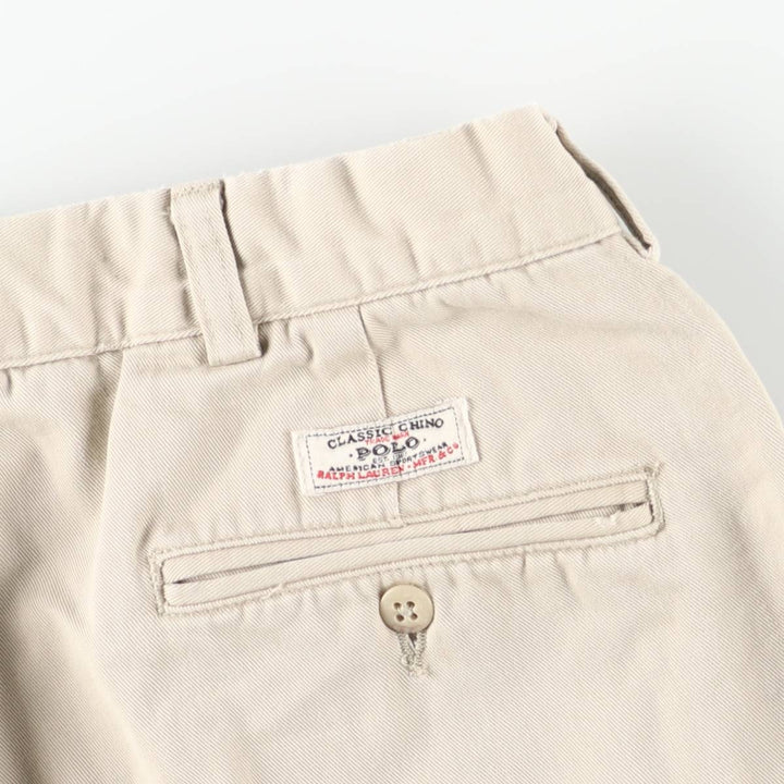 Ralph Lauren POLO by Ralph Lauren HAMMOND PANT, two-pleat chino pants, men's, w34 equivalent cotton Beige type Vintage Second Hand
