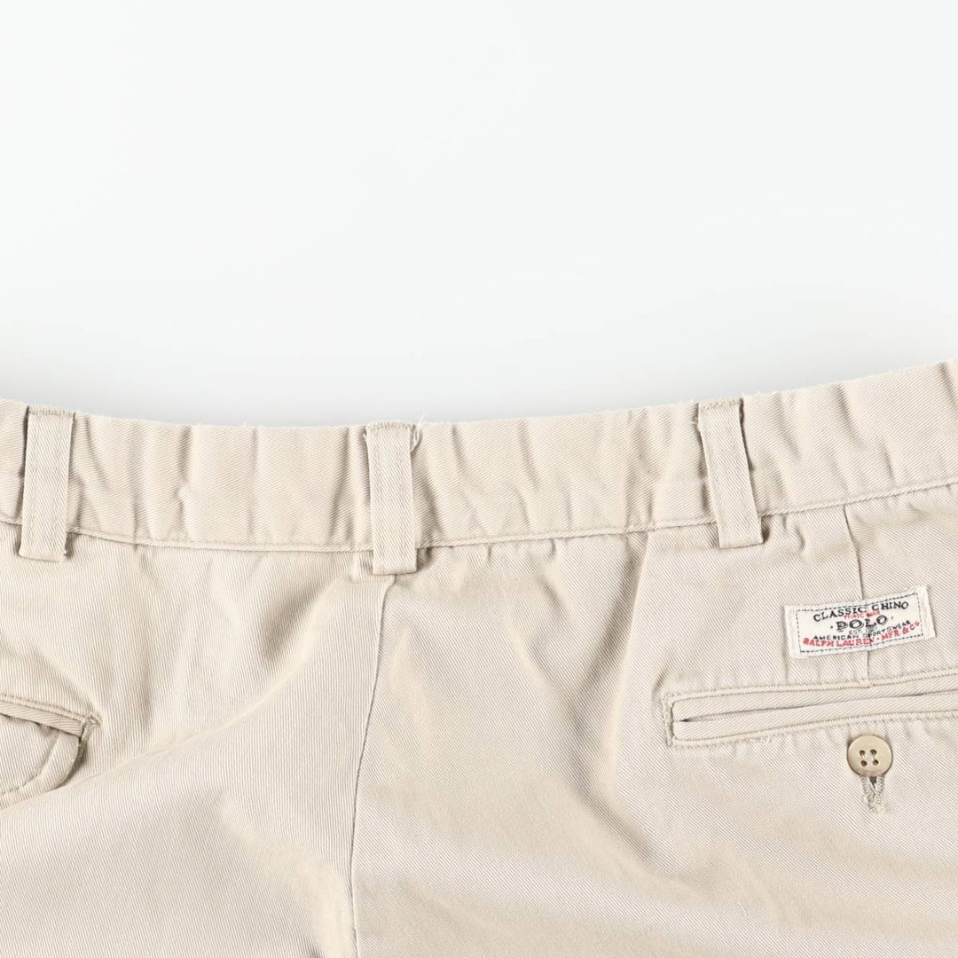 Ralph Lauren POLO by Ralph Lauren HAMMOND PANT, two-pleat chino pants, men's, w34 equivalent cotton Beige type Vintage Second Hand