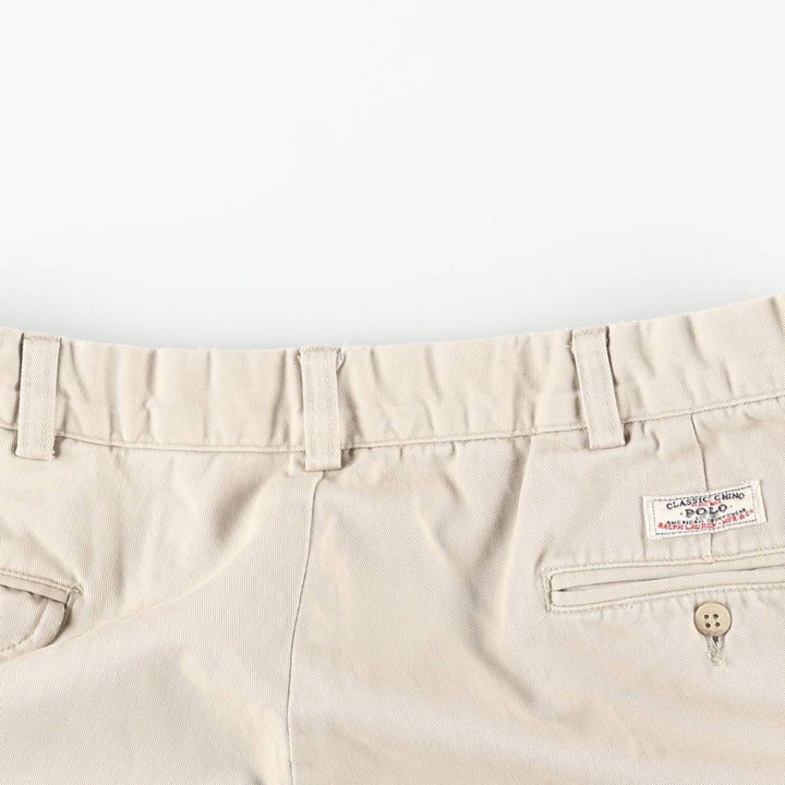 Ralph Lauren POLO by Ralph Lauren HAMMOND PANT, two-pleat chino pants, men's, w34 equivalent cotton Beige type Vintage Second Hand