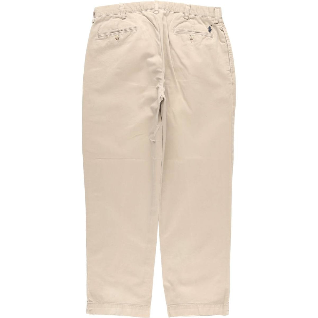 Ralph Lauren POLO by Ralph Lauren ETHAN PANT Two-pleat chino pants for men, size W34 cotton Beige type Vintage Second Hand