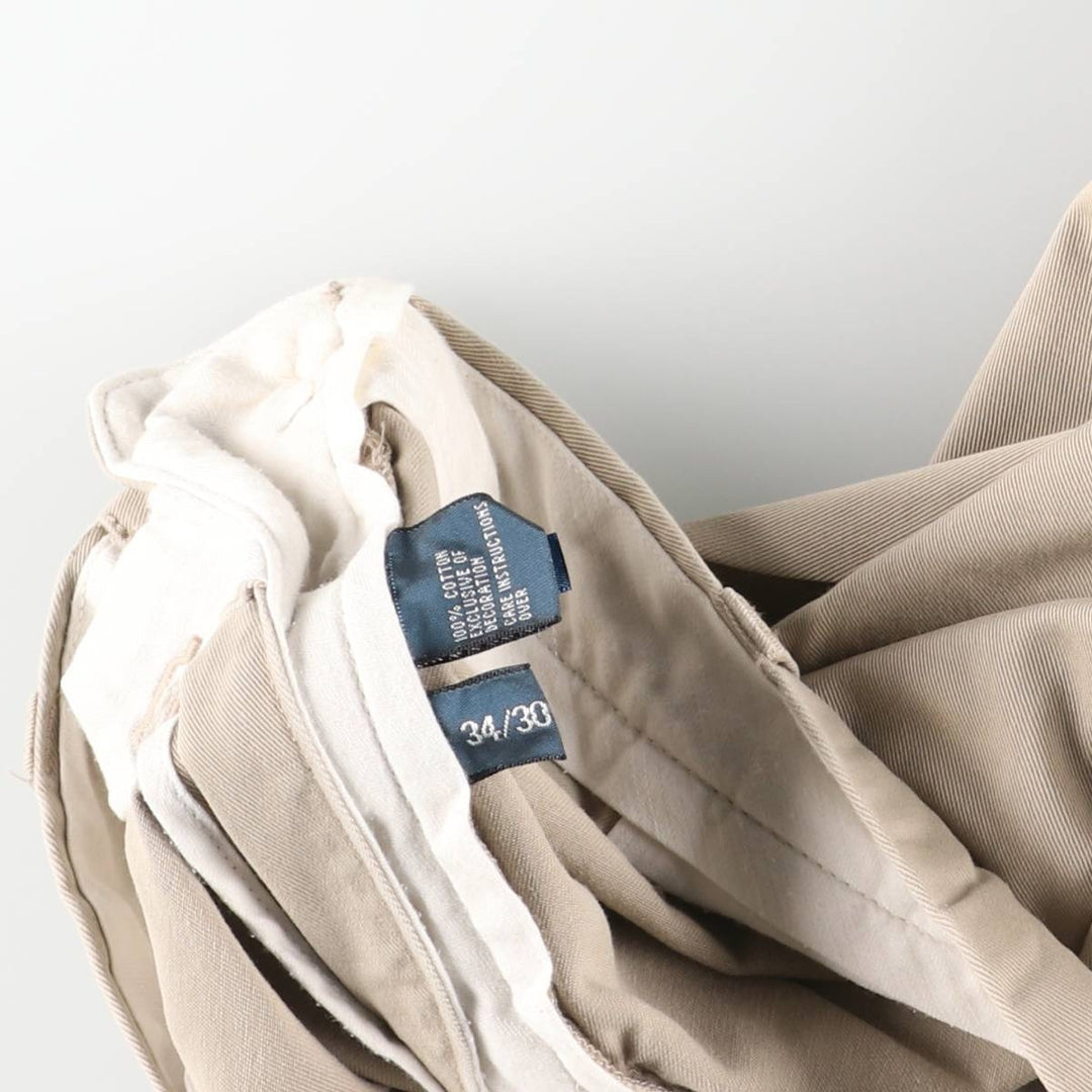 Ralph Lauren POLO by Ralph Lauren ETHAN PANT Two-pleat chino pants for men, size W34 cotton Beige type Vintage Second Hand
