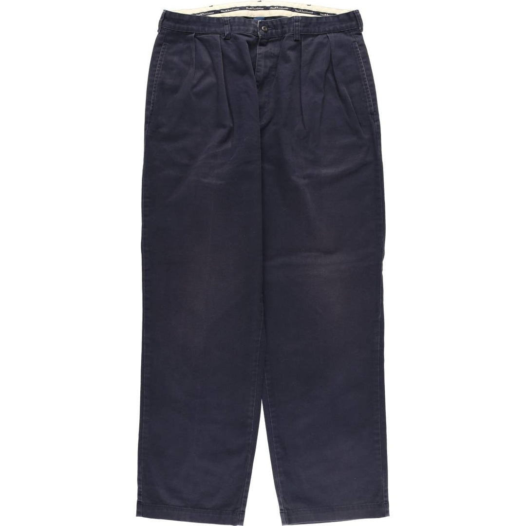 Ralph Lauren POLO RALPH LAUREN ANDREW PANT Two-pleat chino pants Men's size W36 cotton navy blue type Vintage Second Hand