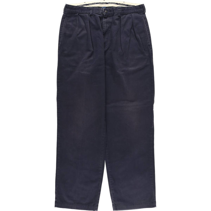 Ralph Lauren POLO RALPH LAUREN ANDREW PANT Two-pleat chino pants Men's size W36 cotton navy blue type Vintage Second Hand