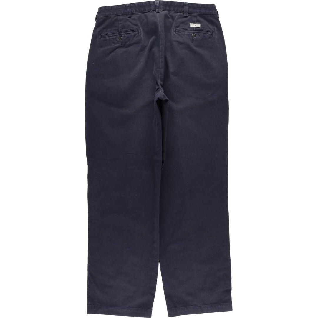 Ralph Lauren POLO RALPH LAUREN ANDREW PANT Two-pleat chino pants Men's size W36 cotton navy blue type Vintage Second Hand