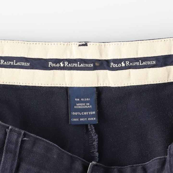 Ralph Lauren POLO RALPH LAUREN ANDREW PANT Two-pleat chino pants Men's size W36 cotton navy blue type Vintage Second Hand
