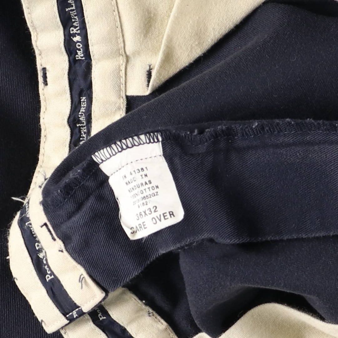 Ralph Lauren POLO RALPH LAUREN ANDREW PANT Two-pleat chino pants Men's size W36 cotton navy blue type Vintage Second Hand