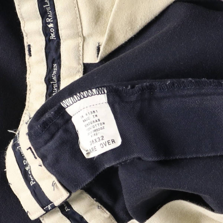 Ralph Lauren POLO RALPH LAUREN ANDREW PANT Two-pleat chino pants Men's size W36 cotton navy blue type Vintage Second Hand