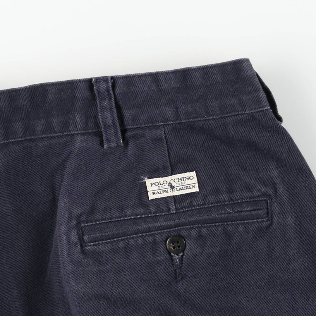 Ralph Lauren POLO RALPH LAUREN ANDREW PANT Two-pleat chino pants Men's size W36 cotton navy blue type Vintage Second Hand