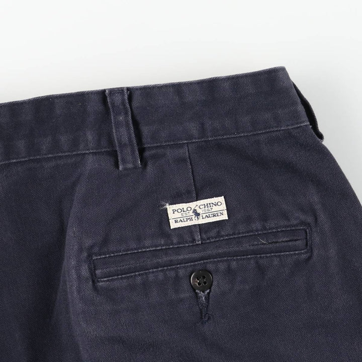 Ralph Lauren POLO RALPH LAUREN ANDREW PANT Two-pleat chino pants Men's size W36 cotton navy blue type Vintage Second Hand