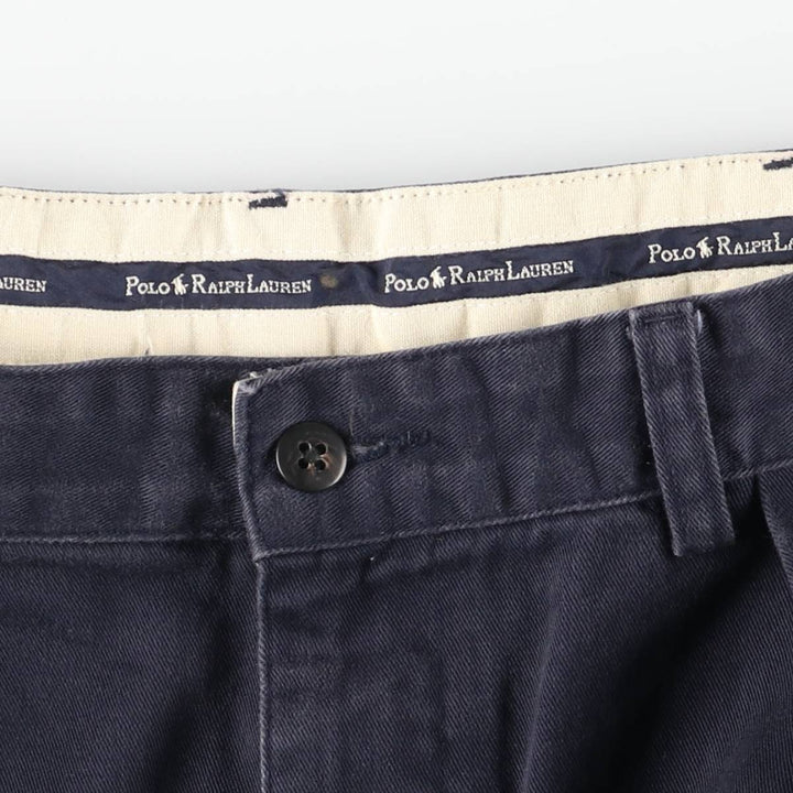 Ralph Lauren POLO RALPH LAUREN ANDREW PANT Two-pleat chino pants Men's size W36 cotton navy blue type Vintage Second Hand