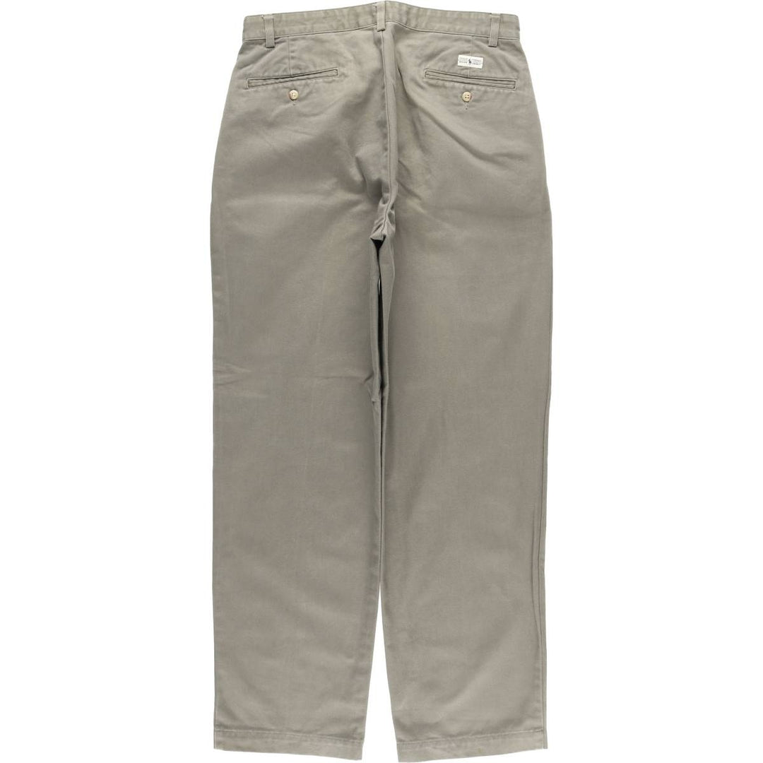 Ralph Lauren POLO RALPH LAUREN ANDREW PANT Two-pleat chino pants for men, size W33 cotton gray type Vintage Second Hand
