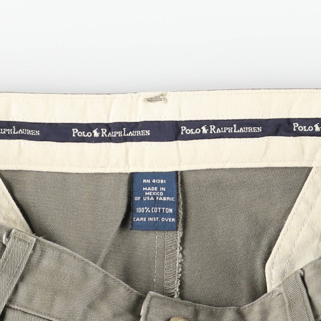 Ralph Lauren POLO RALPH LAUREN ANDREW PANT Two-pleat chino pants for men, size W33 cotton gray type Vintage Second Hand