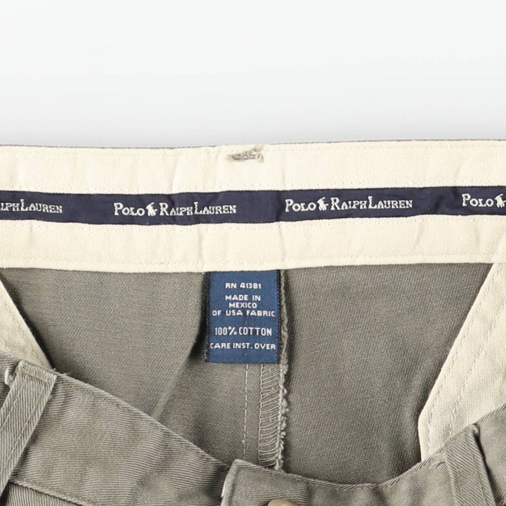 Ralph Lauren POLO RALPH LAUREN ANDREW PANT Two-pleat chino pants for men, size W33 cotton gray type Vintage Second Hand