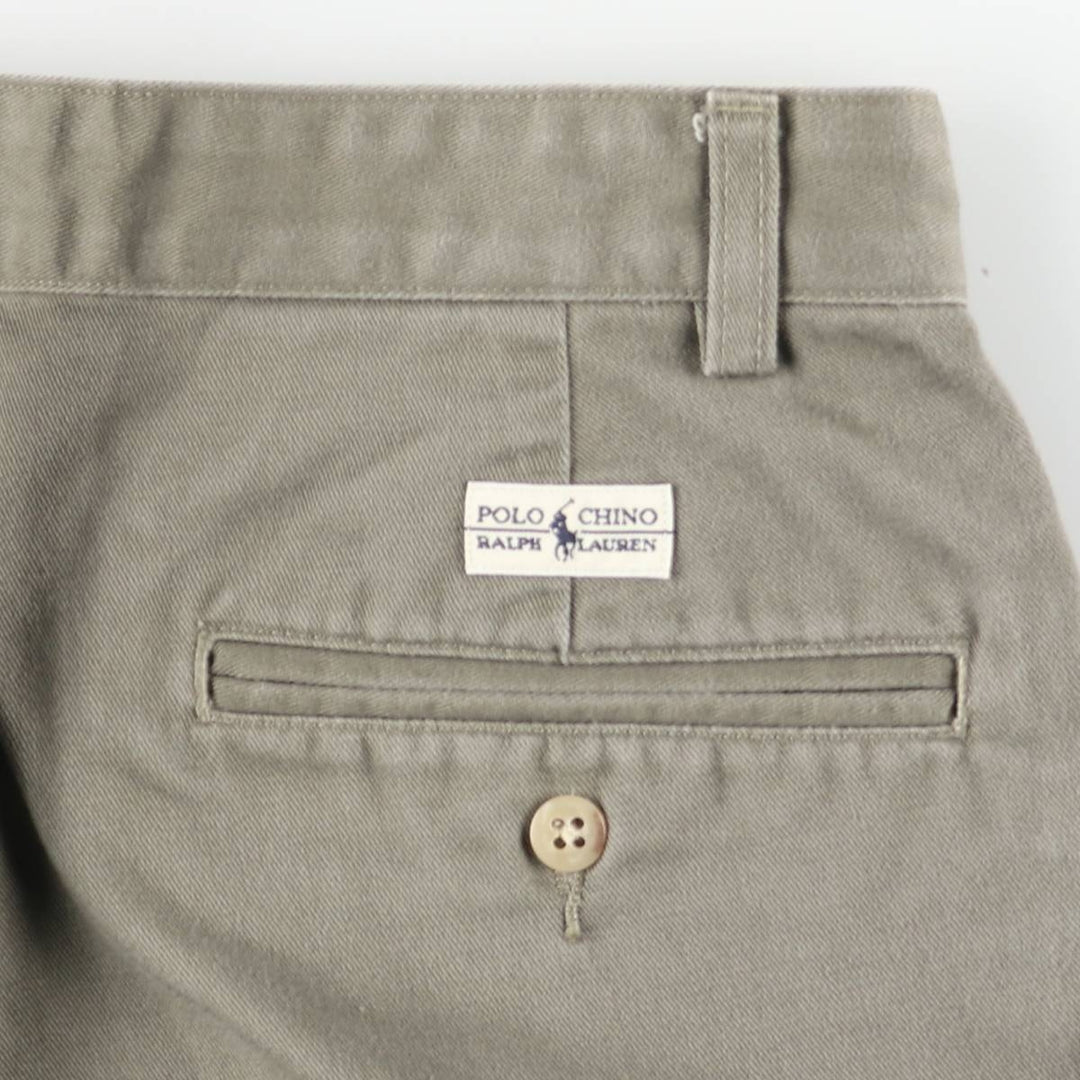 Ralph Lauren POLO RALPH LAUREN ANDREW PANT Two-pleat chino pants for men, size W33 cotton gray type Vintage Second Hand
