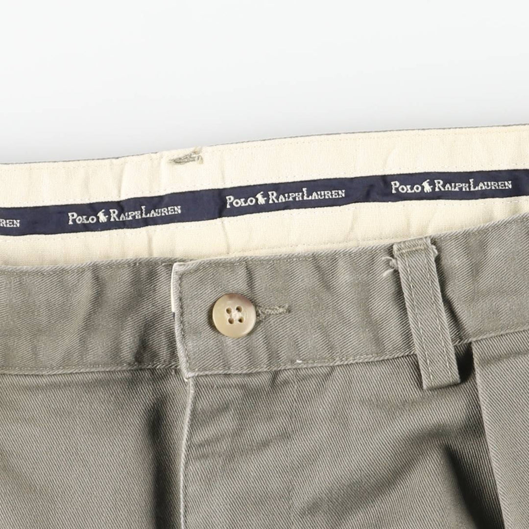 Ralph Lauren POLO RALPH LAUREN ANDREW PANT Two-pleat chino pants for men, size W33 cotton gray type Vintage Second Hand